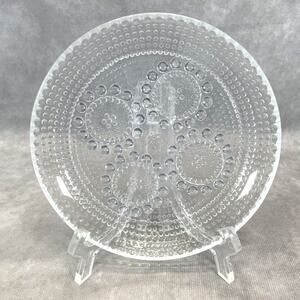 Riihimaen Lasi Nanny Still Grapponia Clear Glass Dessert Plates 5.75 in Set of 5